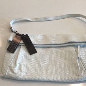 Brand new Gianni Chiarini white leather herringbone shoulder bag.